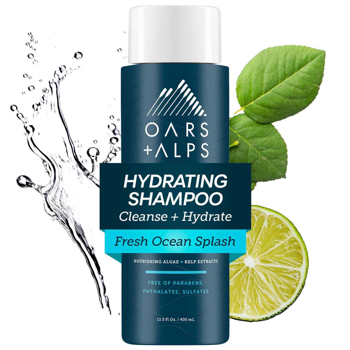 Oars + Alps front bottle showing label and ocean scent benefit