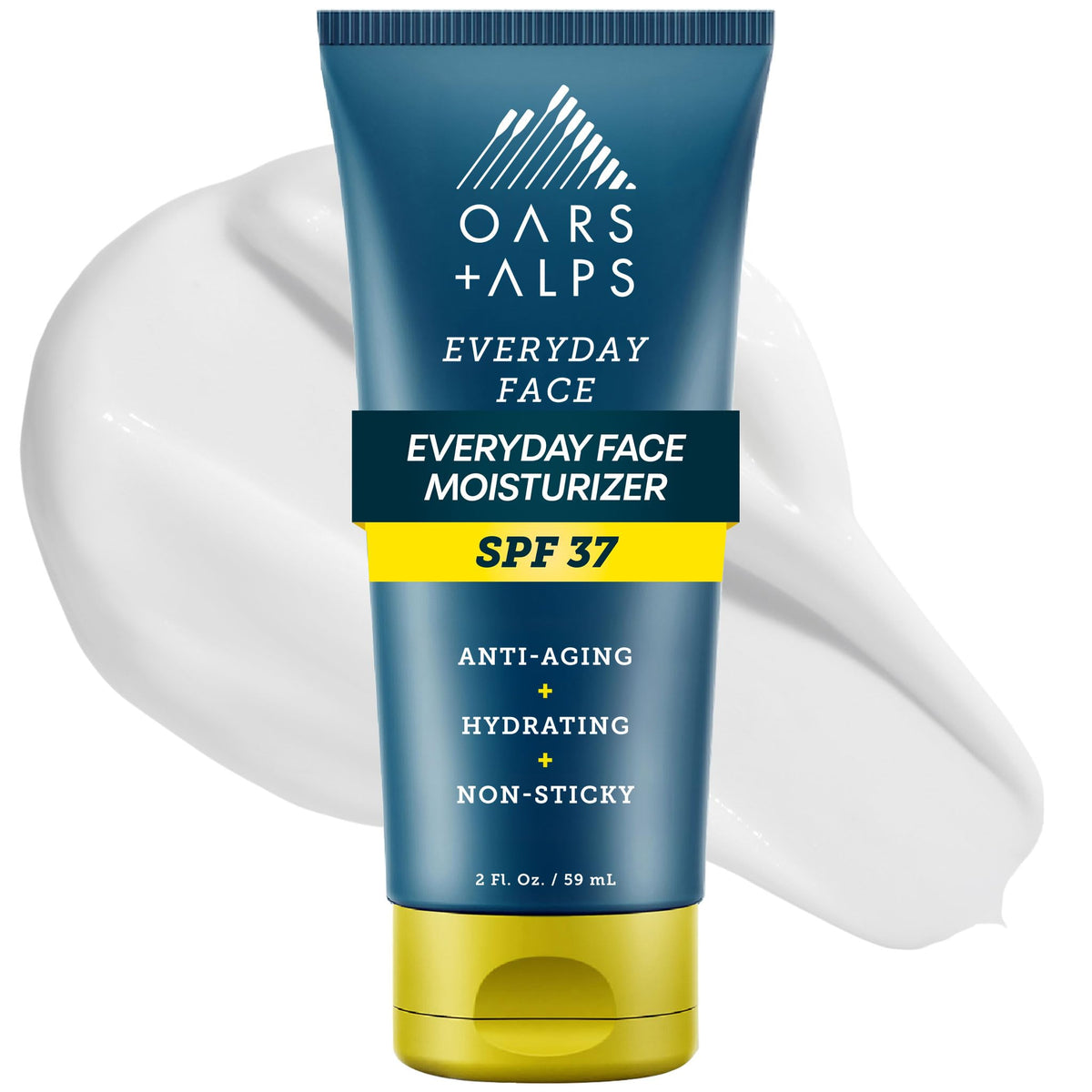 Oars + Alps front bottle shot showing pack and SPF 37 protection benefits