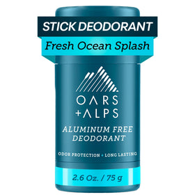 Oars + Alps front packaging showing Fresh Ocean Splash scent and clear benefits