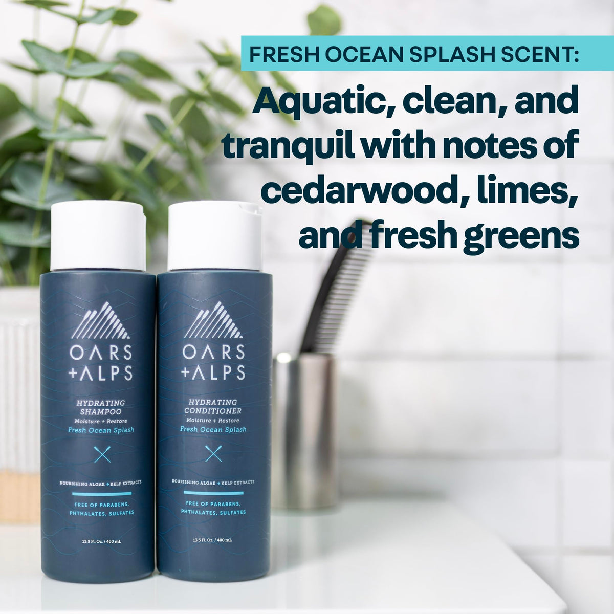 Oars + Alps in a shower setting conveying fresh, invigorating clean