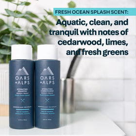 Oars + Alps in a shower setting conveying fresh, invigorating clean