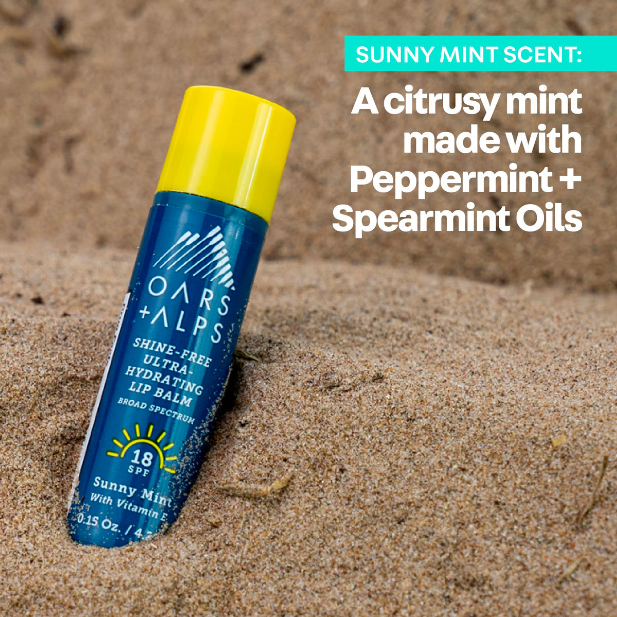 Oars + Alps lip application demonstrating smooth coverage and sun protection