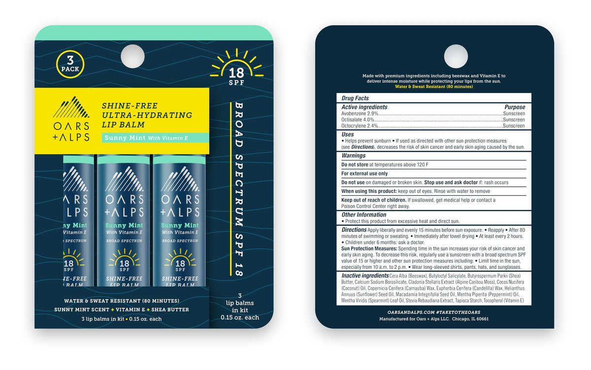 Oars + Alps lip balm in outdoor setting showing water-resistant protection during activity