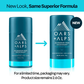 Oars + Alps on bathroom shelf styled to suggest daily grooming routine ease