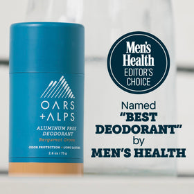 Oars + Alps deodorant stick texture close-up highlighting smooth glide and clear finish