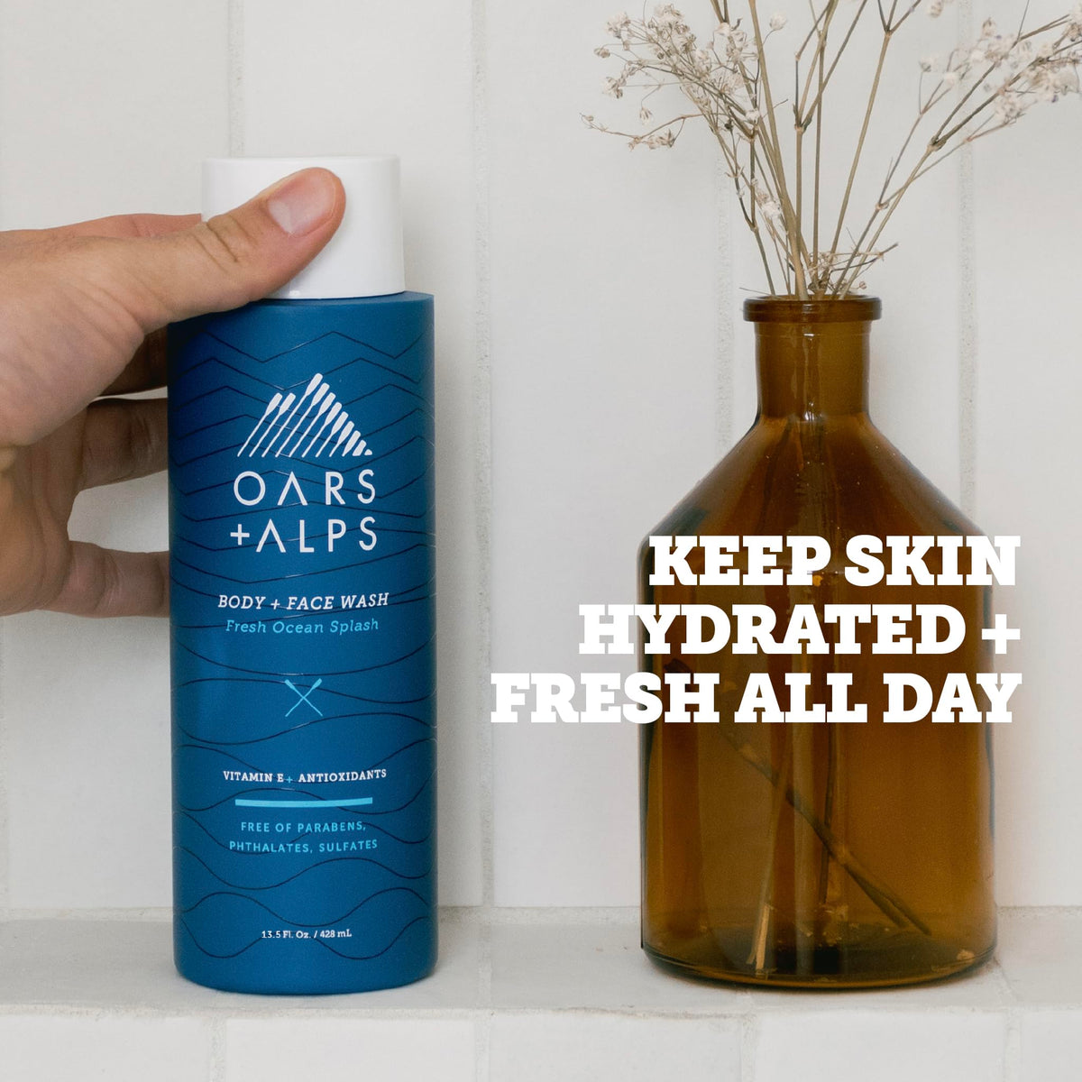 Oars + Alps creamy lather close-up demonstrating rich foam and moisturizing effect
