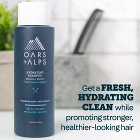 Oars + Alps shampoo lather texture demonstrating gentle hydration