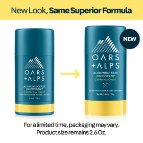 Oars + Alps compact stick beside travel bag demonstrating TSA compliance