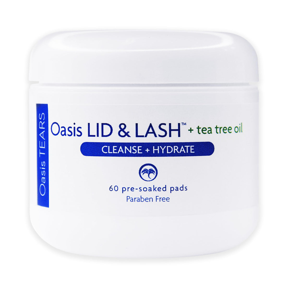 Oasis LID & LASH front packaging showing 60-count wipes and benefits