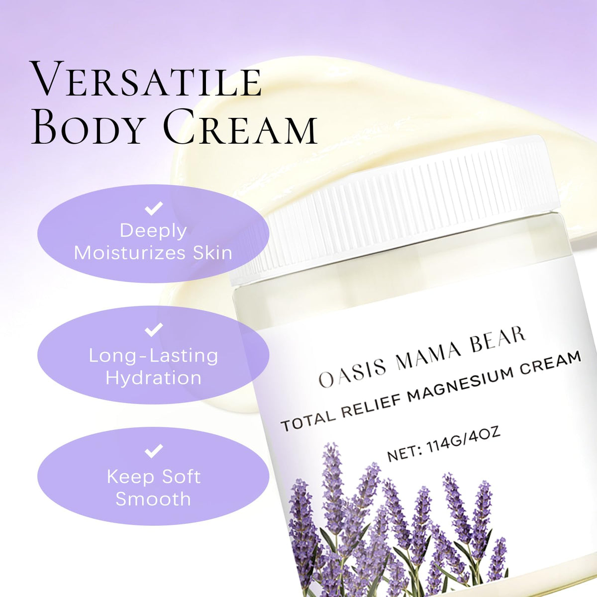 OASIS MAMA BEAR next to everyday items showing 4 oz travel-friendly benefit