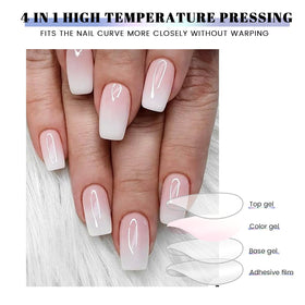 Oauee strips curing under a UV lamp for long-lasting durable shine