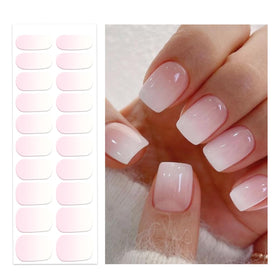Oauee front packaging showing pink ombre strips and benefits of salon finish