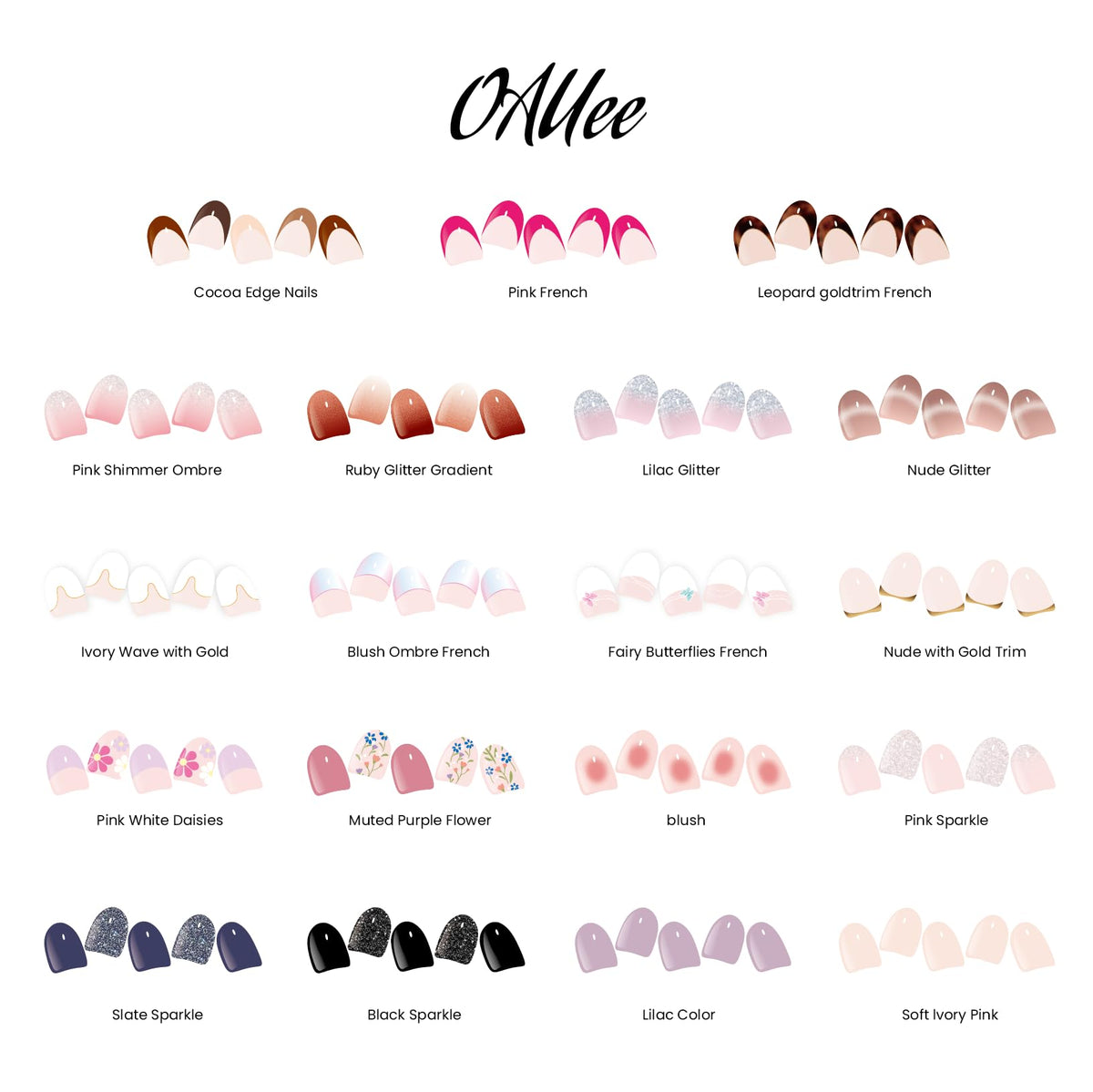 Oauee lifestyle hand shot wearing pink ombre strips for polished look