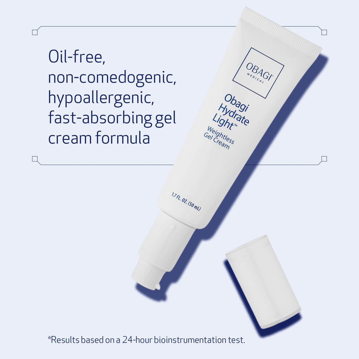 Applying Obagi Hydrate on hand showing immediate hydration and non-greasy finish benefit