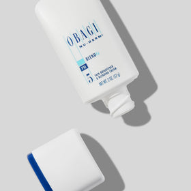 Obagi Medical jar placed on bathroom shelf conveying daily skincare routine support