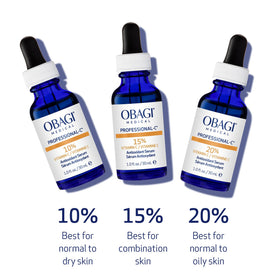 Obagi Medical bottle label detail, emphasizes ingredient transparency and potency