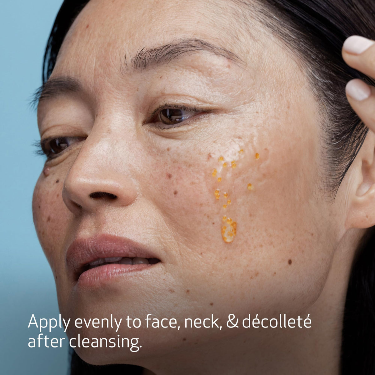 Obagi Medical serum placed on bathroom shelf suggesting daily routine