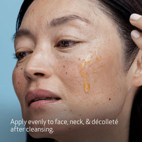 Obagi Medical serum placed on bathroom shelf suggesting daily routine