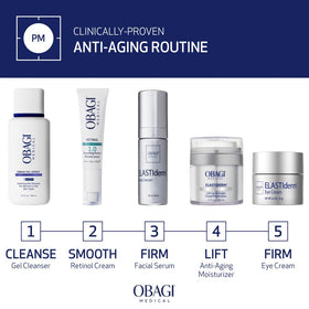 Obagi Medical label close-up showing ingredient names and clinical claim details