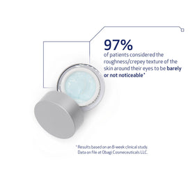 Obagi Medical cream texture swipe showing lightweight, fast-absorbing finish