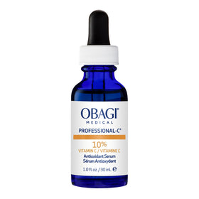 Obagi Medical front packaging showing bottle and box, conveys trusted clinical quality