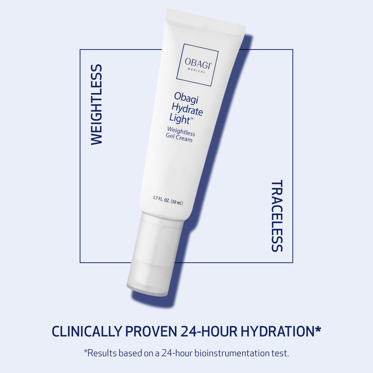 Obagi Hydrate open jar revealing light gel-cream texture for smooth, fast absorption benefit