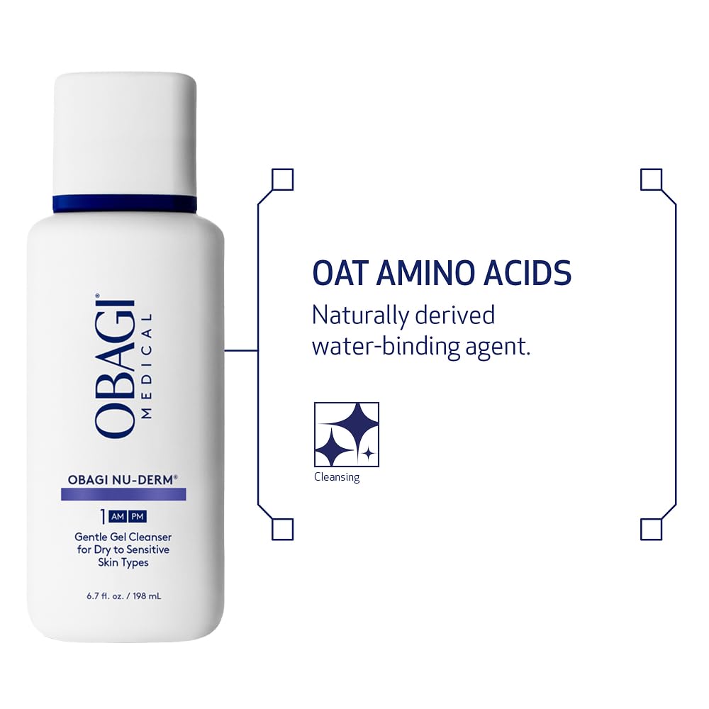 Obagi Medical Nu-Derm bottle label close-up showing ingredient panel and product details for informed use