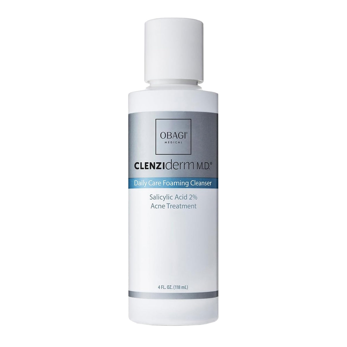 Obagi Medical cleanser front view showing bottle and clear branding, supports targeted acne care
