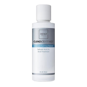 Obagi Medical cleanser front view showing bottle and clear branding, supports targeted acne care