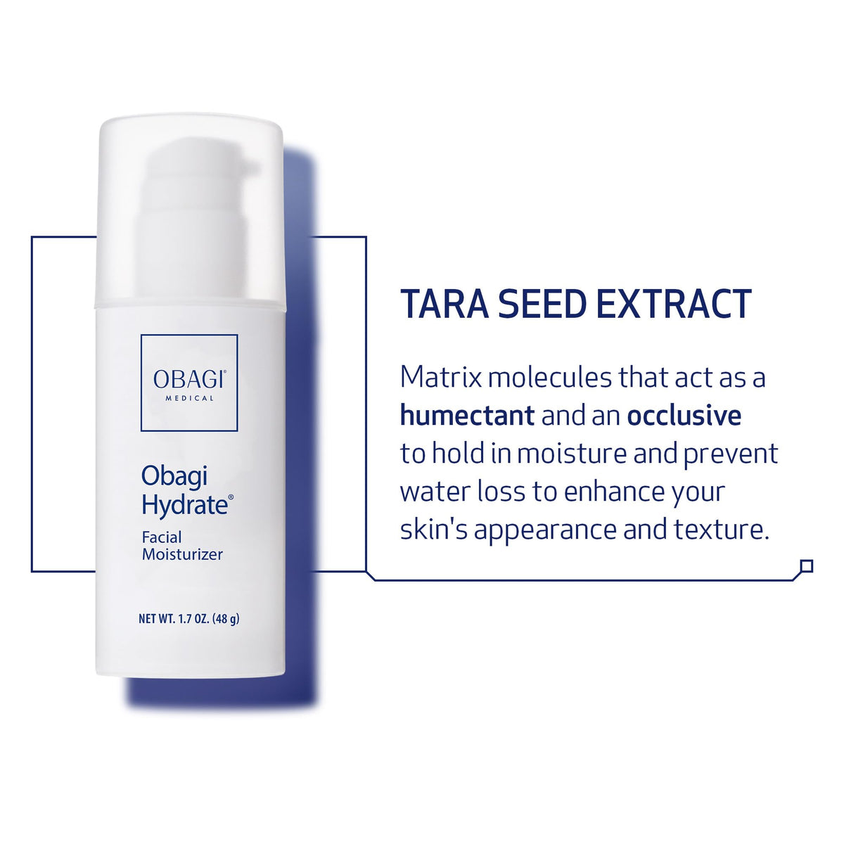 Obagi Medical with natural ingredient props highlighting shea and avocado benefits