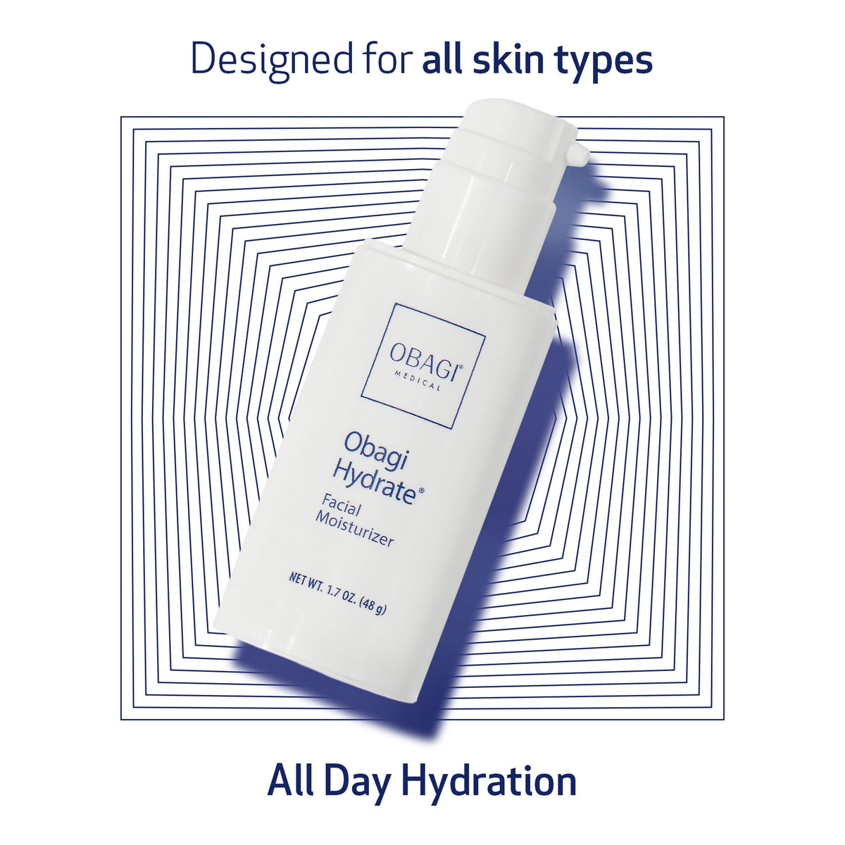 Obagi Medical texture close-up showing creamy lightweight moisturizer benefit