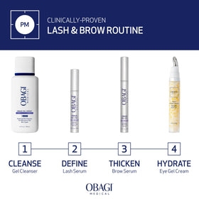 Obagi Medical bottle held in hand showing product size and scale for travel-friendly convenience