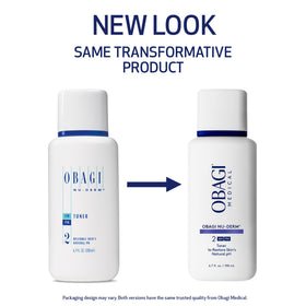 Obagi Medical Nu-Derm toner back label showing ingredients list for informed use