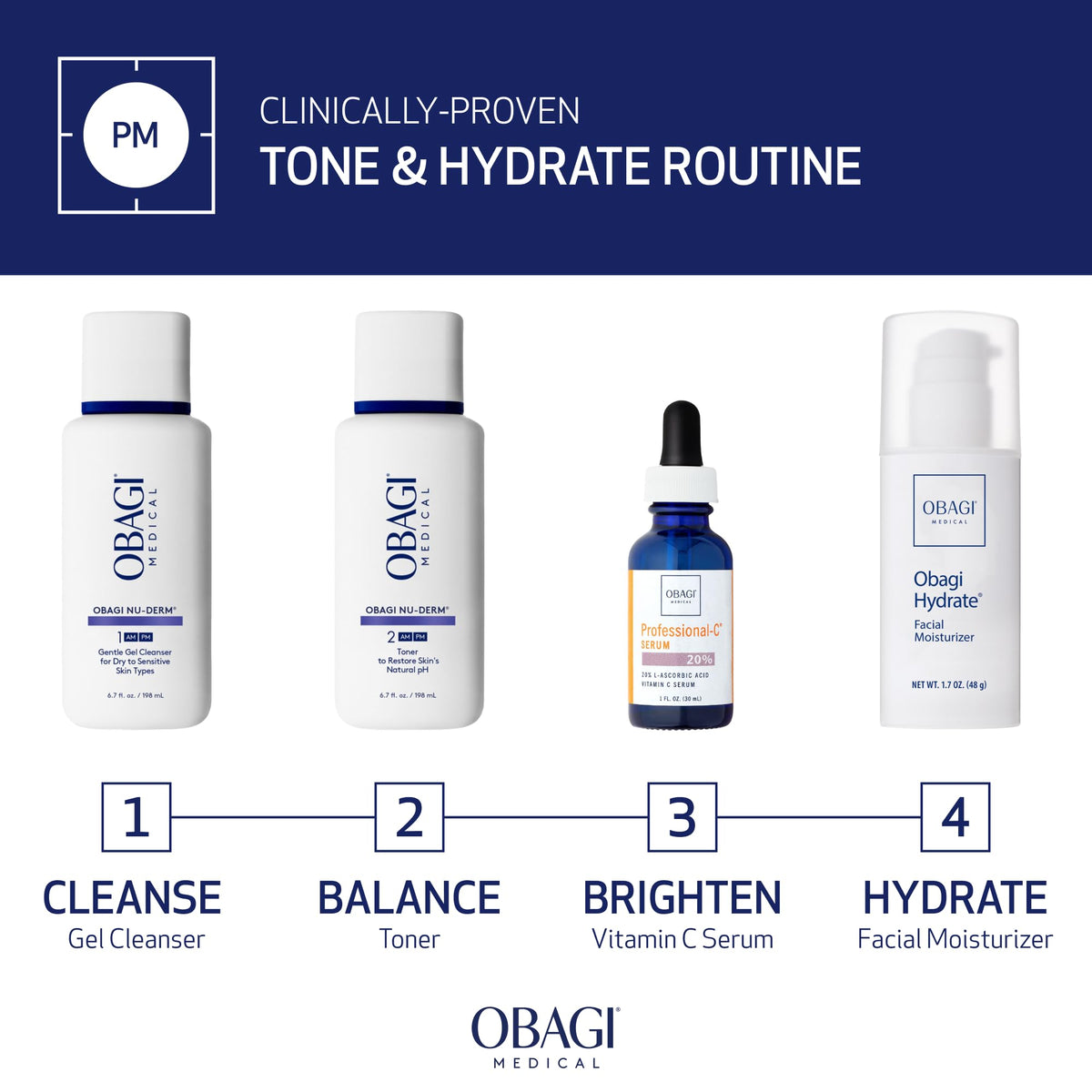 Obagi Medical Nu-Derm toner bottle next to a ruler showing 6.7 fl oz scale