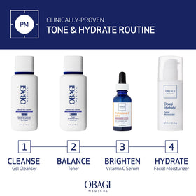Obagi Medical Nu-Derm toner bottle next to a ruler showing 6.7 fl oz scale
