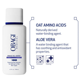 Obagi Medical back label close-up highlighting ingredients and usage guidance