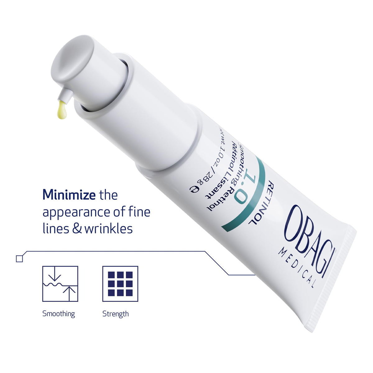 Obagi Medical retinol on a bathroom shelf in lifestyle setting showing daily use