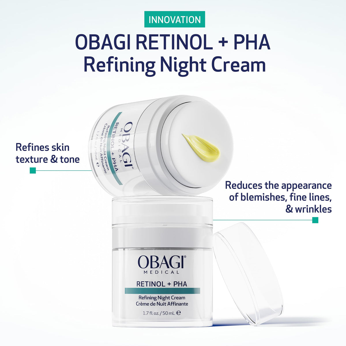 Obagi Medical open jar revealing smooth cream texture for easy absorption