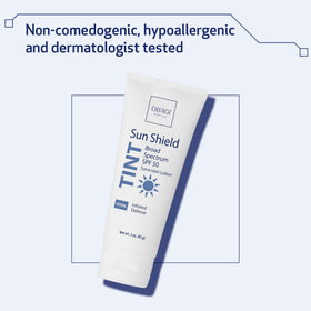 Obagi Medical applied on model face illustrating subtle tint coverage
