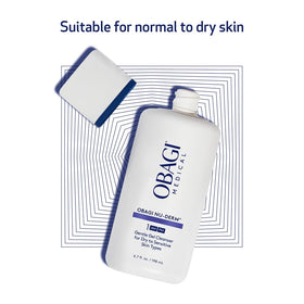 Obagi Medical full and travel sizes side-by-side showing portability and consistent cleansing performance