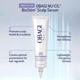 Obagi Medical dropper applying serum to scalp demonstrating targeted application benefits