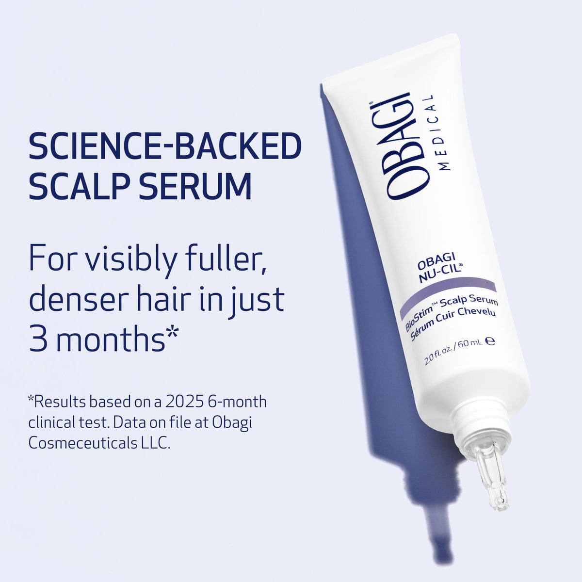Obagi Medical serum texture close-up highlighting lightweight, fast-absorbing formula