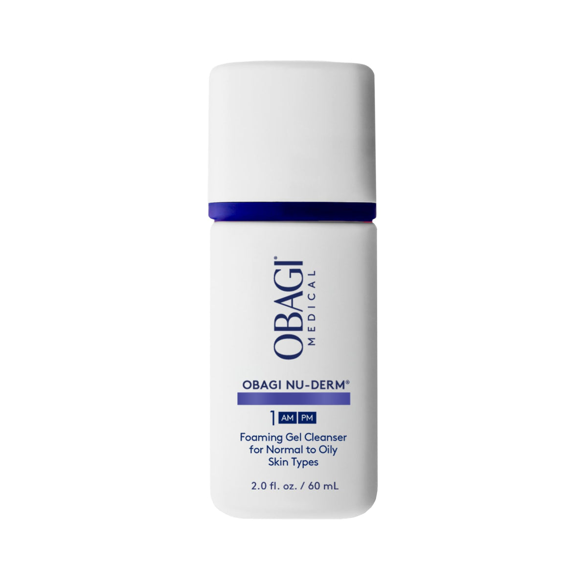 Obagi Medical front tube showing travel-size cleanser, easy packing benefit
