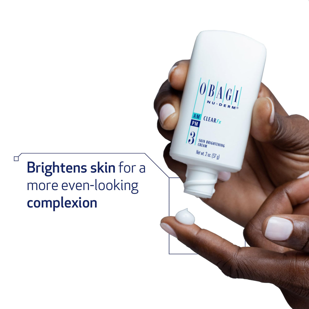 Obagi Medical Clear FX cream texture in jar highlighting smooth emollient feel