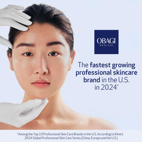 Obagi Medical serum staged in morning routine lifestyle scene showing energizing glow