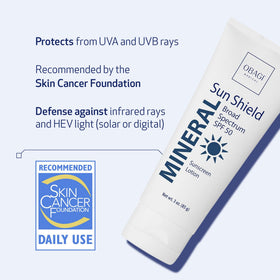 Obagi Sun Shield Mineral close-up texture dispensing, silky sheer finish for makeup layering