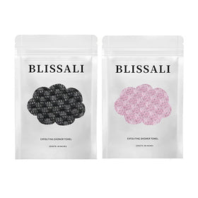 Obemary Blissal front packaging shows two long exfoliating towels for thorough cleaning