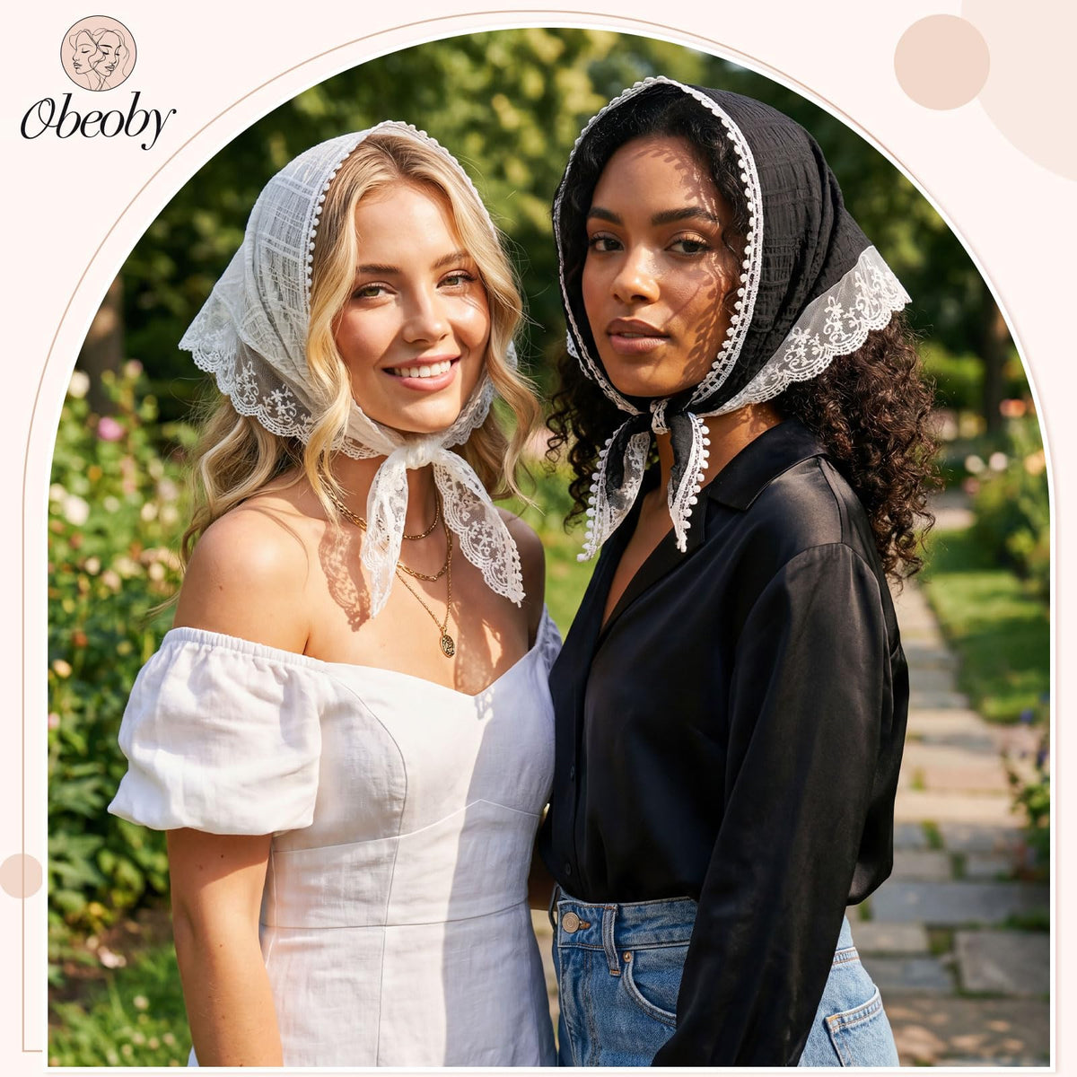 obeoby bandana on bun showing elegant styling for weddings and everyday wear