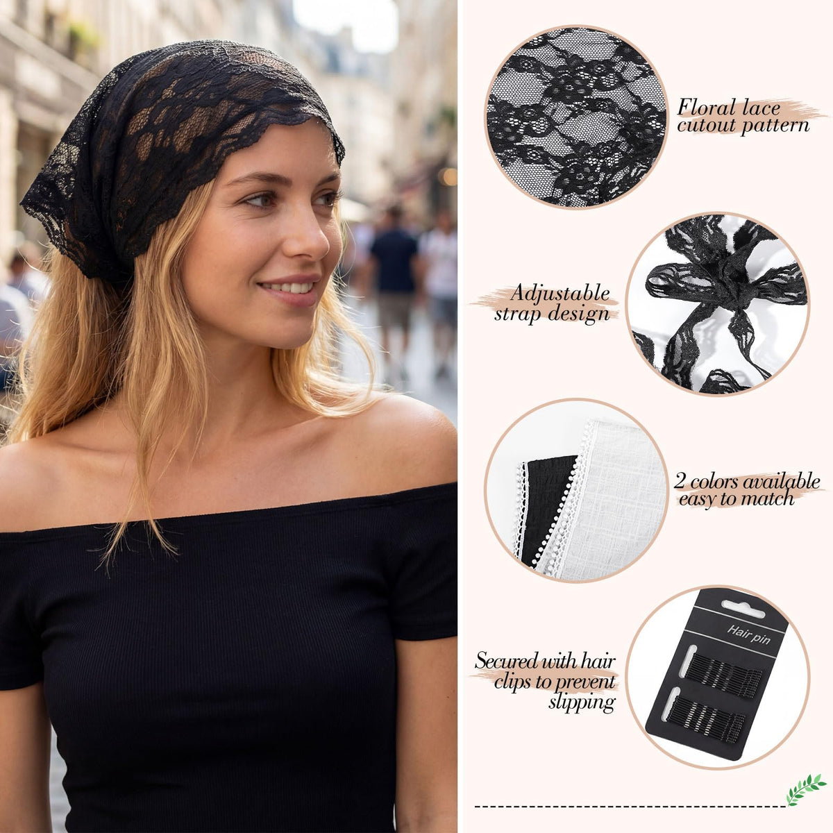 obeoby bandana tied back view demonstrating adjustable fit and comfortable hold