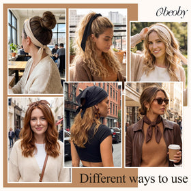 obeoby beige scarf worn around the neck adding subtle accessory versatility